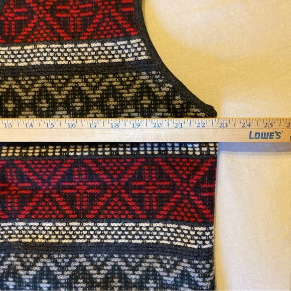 Coldwater Creek Wool Blend V Neck Lined Mixed Pattern Vest Women’s Large - Picture 6 of 9